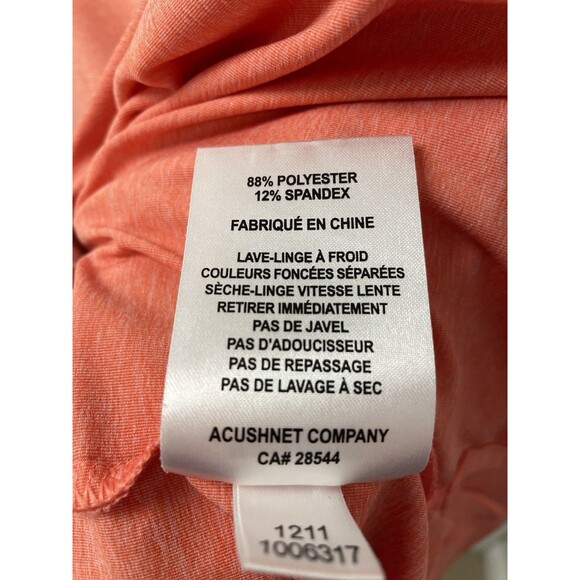 FootJoy Polo Golf Shirt Solid Coral Short Sleeve Stretch Men’s Size Medium - Picture 8 of 16